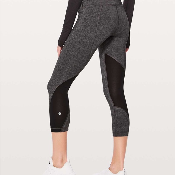 lululemon athletica Pants - Lululemon Athletica Charcoal and Black‎ Mesh Leggings size 2